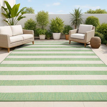 Negril Two-tone Wide Stripe Indoor/outdoor Area Rug